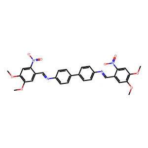 N,N'-bis[(E)-(4,5-dimethoxy-2-nitrophenyl)methylidene]biphenyl-4,4'-diamine structure