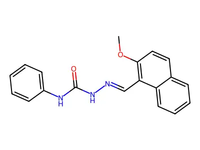 2-methoxy-1-naphthaldehyde N-phenylsemicarbazone structure