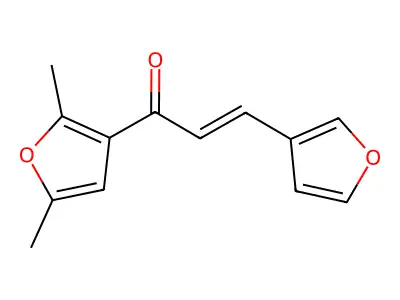1-(2,5-dimethyl-3-furyl)-3-(3-furyl)prop-2-en-1-one structure