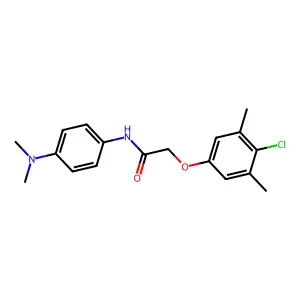 2-(4-chloro-3,5-dimethylphenoxy)-N-[4-(dimethylamino)phenyl]acetamide structure