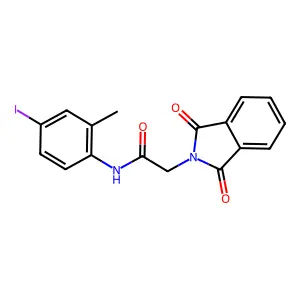 2-(1,3-dioxoisoindol-2-yl)-N-(4-iodo-2-methylphenyl)acetamide structure