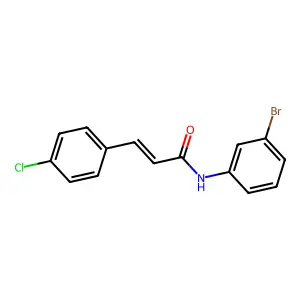 (2E)-N-(3-bromophenyl)-3-(4-chlorophenyl)prop-2-enamide structure