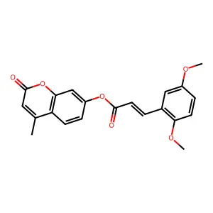 4-methyl-2-oxochromen-7-yl (2E)-3-(2,5-dimethoxyphenyl)prop-2-enoate structure