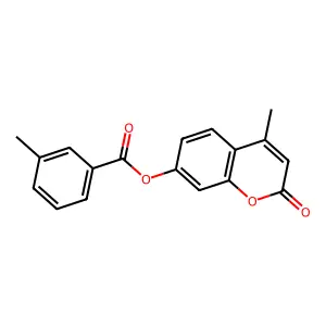 4-methyl-2-oxo-2H-chromen-7-yl 3-methylbenzoate structure