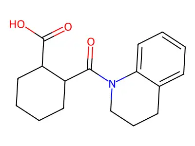 2-(3,4-Dihydro-2H-quinoline-1-carbonyl)-cyclohexanecarboxylic acid structure