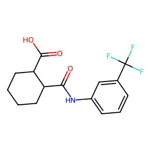 2-{[3-(Trifluoromethyl)anilino]carbonyl}cyclohexanecarboxylic acid structure