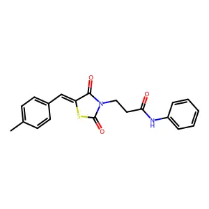 3-[(5E)-5-(4-methylbenzylidene)-2,4-dioxo-1,3-thiazolidin-3-yl]-N-phenylpropanamide structure