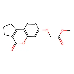 methyl 2-({4-oxo-1H,2H,3H,4H-cyclopenta[c]chromen-7-yl}oxy)acetate structure