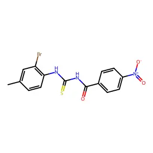 N-[(2-bromo-4-methylphenyl)carbamothioyl]-4-nitrobenzamide structure