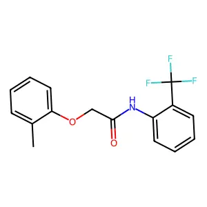 2-(2-methylphenoxy)-N-[2-(trifluoromethyl)phenyl]acetamide structure
