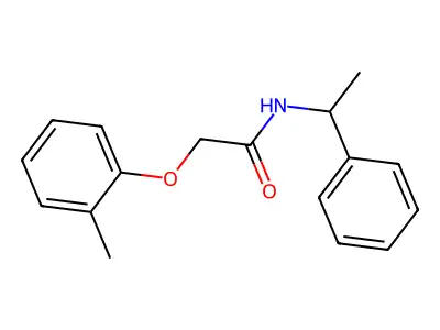 2-(2-methylphenoxy)-N-(1-phenylethyl)acetamide structure