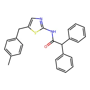 N-[5-(4-methylbenzyl)-1,3-thiazol-2-yl]-2,2-diphenylacetamide structure