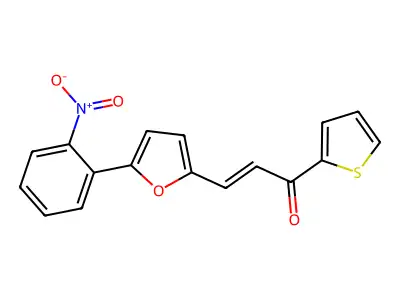 3-[5-(2-Nitrophenyl)furan-2-yl]-1-thiophen-2-ylprop-2-en-1-one structure