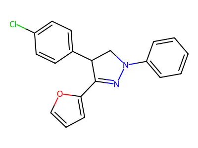 4-(4-Chlorophenyl)-3-(furan-2-yl)-1-phenyl-4,5-dihydro-1H-pyrazole structure