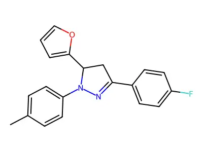 5-(4-Fluorophenyl)-3-(furan-2-yl)-2-(4-methylphenyl)-3,4-dihydropyrazole structure