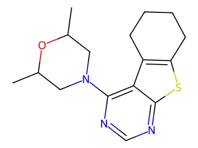4-(2,6-Dimethylmorpholin-4-yl)-5,6,7,8-tetrahydro[1]benzothieno[2,3-d]pyrimidine structure
