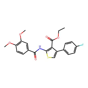 Ethyl 2-(3,4-dimethoxybenzamido)-4-(4-fluorophenyl)thiophene-3-carboxylate structure