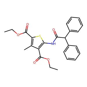 Diethyl 5-[(diphenylacetyl)amino]-3-methylthiophene-2,4-dicarboxylate structure