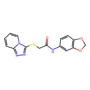 N-(1,3-benzodioxol-5-yl)-2-([1,2,4]triazolo[4,3-a]pyridin-3-ylsulfanyl)acetamide structure
