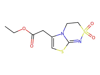 ethyl 2-(2,2-dioxo-3,4-dihydro-[1,3]thiazolo[2,3-c][1,2,4]thiadiazin-6-yl)acetate structure