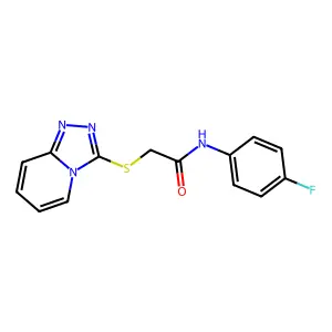 2-([1,2,4]triazolo[4,3-a]pyridin-3-ylthio)-N-(4-fluorophenyl)acetamide structure