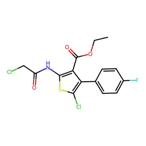 ethyl 5-chloro-2-[(2-chloroacetyl)amino]-4-(4-fluorophenyl)thiophene-3-carboxylate structure