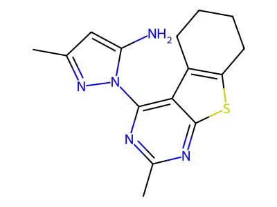 3-methyl-1-{5-methyl-8-thia-4,6-diazatricyclo[7.4.0.0^{2,7}]trideca-1(9),2,4,6-tetraen-3-yl}-1H-pyrazol-5-amine structure