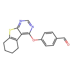4-(5,6,7,8-Tetrahydro[1]benzothieno[2,3-d]pyrimidin-4-yloxy)benzaldehyde structure