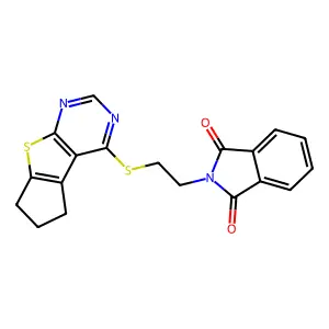 2-(2-{7-thia-9,11-diazatricyclo[6.4.0.0^{2,6}]dodeca-1(12),2(6),8,10-tetraen-12-ylsulfanyl}ethyl)-2,3-dihydro-1H-isoindole-1,3-dione structure