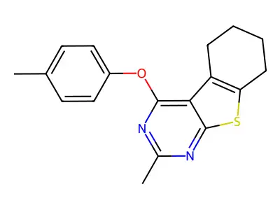 2-Methyl-4-(4-methylphenoxy)-5,6,7,8-tetrahydro[1]benzothieno[2,3-d]pyrimidine structure