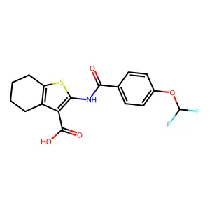 2-[4-(difluoromethoxy)benzamido]-4,5,6,7-tetrahydro-1-benzothiophene-3-carboxylic acid structure