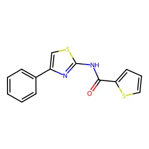 N-(4-phenyl-1,3-thiazol-2-yl)thiophene-2-carboxamide structure