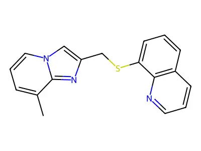 8-[({8-Methylimidazo[1,2-a]pyridin-2-yl}methyl)sulfanyl]quinoline structure