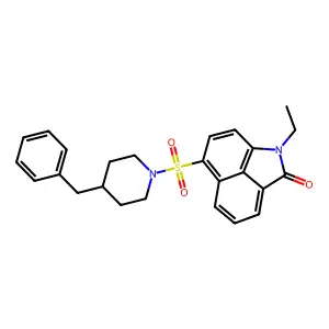 6-((4-benzylpiperidin-1-yl)sulfonyl)-1-ethylbenzo[cd]indol-2(1H)-one structure
