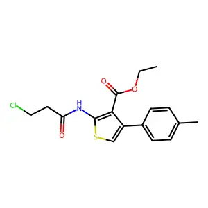 Ethyl 2-(3-chloropropanoylamino)-4-(4-methylphenyl)thiophene-3-carboxylate structure