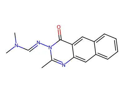 N,N-dimethyl-N'-(2-methyl-4-oxobenzo[g]quinazolin-3-yl)methanimidamide structure