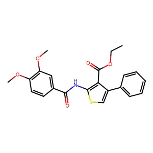 Ethyl 2-(3,4-dimethoxybenzamido)-4-phenylthiophene-3-carboxylate structure