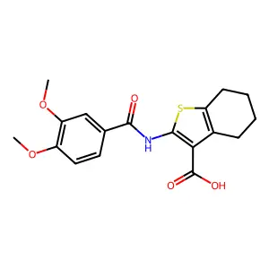 2-(3,4-Dimethoxybenzamido)-4,5,6,7-tetrahydro-1-benzothiophene-3-carboxylic acid structure