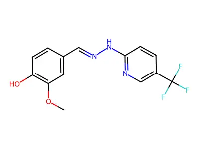 4-Hydroxy-3-methoxybenzaldehyde 2-[5-(trifluoromethyl)-2-pyridinyl]hydrazone structure