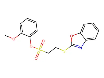 2-Methoxyphenyl 2-(benzo[d]oxazol-2-ylthio)ethanesulfonate structure