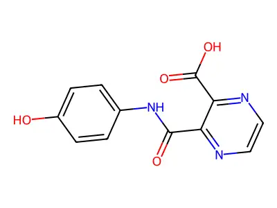 3-((4-Hydroxyphenyl)carbamoyl)pyrazine-2-carboxylic acid structure