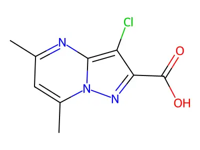 3-Chloro-5,7-dimethylpyrazolo[1,5-a]pyrimidine-2-carboxylic acid structure
