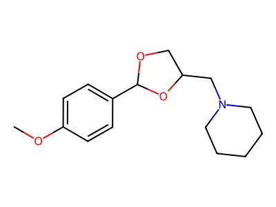 1-((2-(4-Methoxyphenyl)-1,3-dioxolan-4-yl)methyl)piperidine structure
