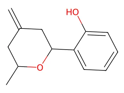2-(6-Methyl-4-methylideneoxan-2-yl)phenol structure