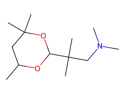 N,N,2-trimethyl-2-(4,4,6-trimethyl-1,3-dioxan-2-yl)propan-1-amine structure