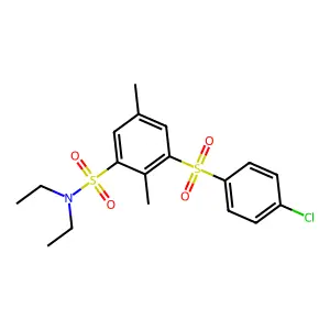 3-(4-chlorophenyl)sulfonyl-N,N-diethyl-2,5-dimethylbenzenesulfonamide structure