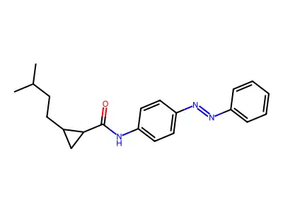 Cyclopropanecarboxamide, 2-(3-methylbutyl)-N-[4-(2-phenyldiazenyl)phenyl]- structure