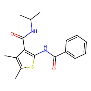 2-(Benzoylamino)-N-isopropyl-4,5-dimethyl-3-thiophenecarboxamide structure