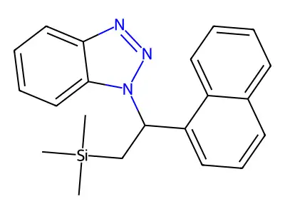 1-[1-(Naphthalen-1-yl)-2-(trimethylsilyl)ethyl]-1H-1,2,3-benzotriazole structure