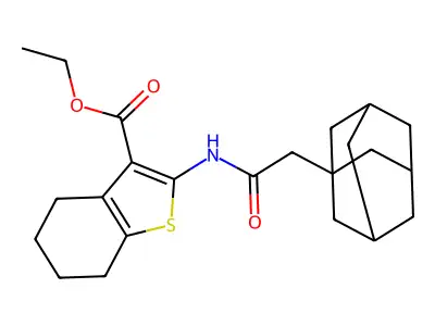 ethyl 2-[(1-adamantylacetyl)amino]-4,5,6,7-tetrahydro-1-benzothiophene-3-carboxylate structure